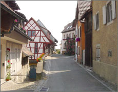 Blick in die Jörg-Wickram-Gasse in Burkheim
